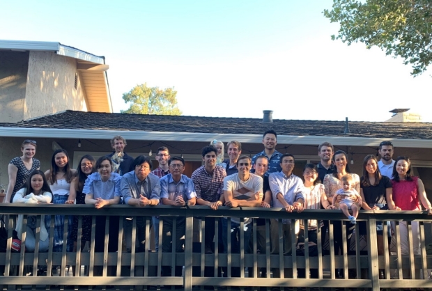 Summer 2019 BBQ group photo of lab members and their family